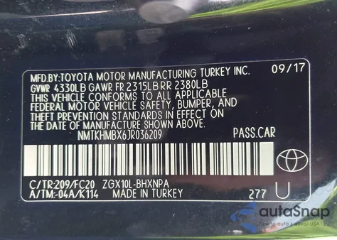 2018 Toyota C-Hr Xle z USA, uszkodzony, nr VIN NMTKHMBX6JR036209